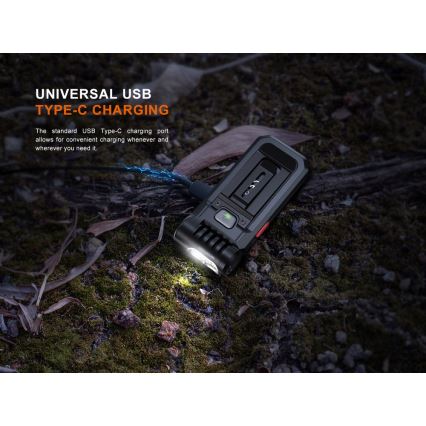 Fenix SW05RREDBLC - LED Prigušiva punjiva baterijska lampa LED/USB IPX6 150 Im 49 h crno