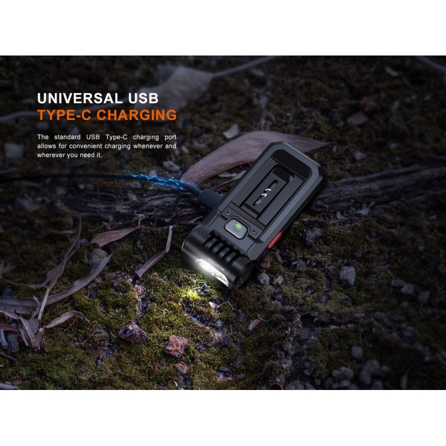 Fenix SW05RREDBLC - LED Prigušiva punjiva baterijska lampa LED/USB IPX6 150 Im 49 h crno