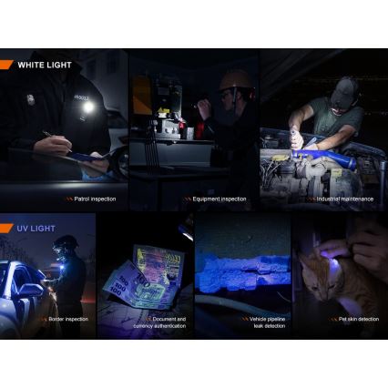 Fenix SW05RUVBLC - LED Prigušiva punjiva baterijska lampa LED/USB IPX6 150 Im 49 h crno