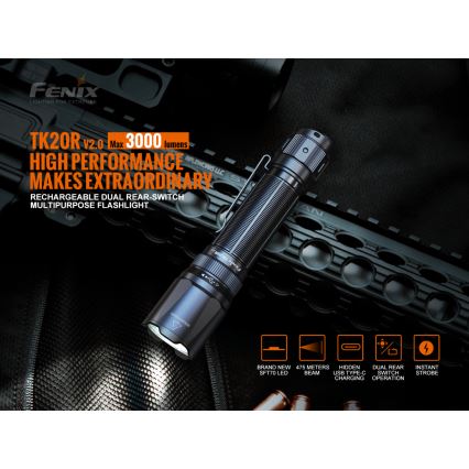 Fenix TK20RV20 - LED Taktička punjiva baterijska svjetiljka LED/USB IP68 3000 lm 48 h