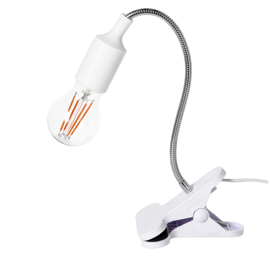 Fleksibilna stona lampa sa štipaljkom CLIP 1xE27/30W/230V bela