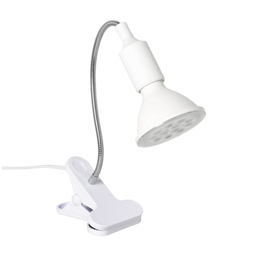 Fleksibilna stona lampa sa štipaljkom CLIP 1xE27/30W/230V bela