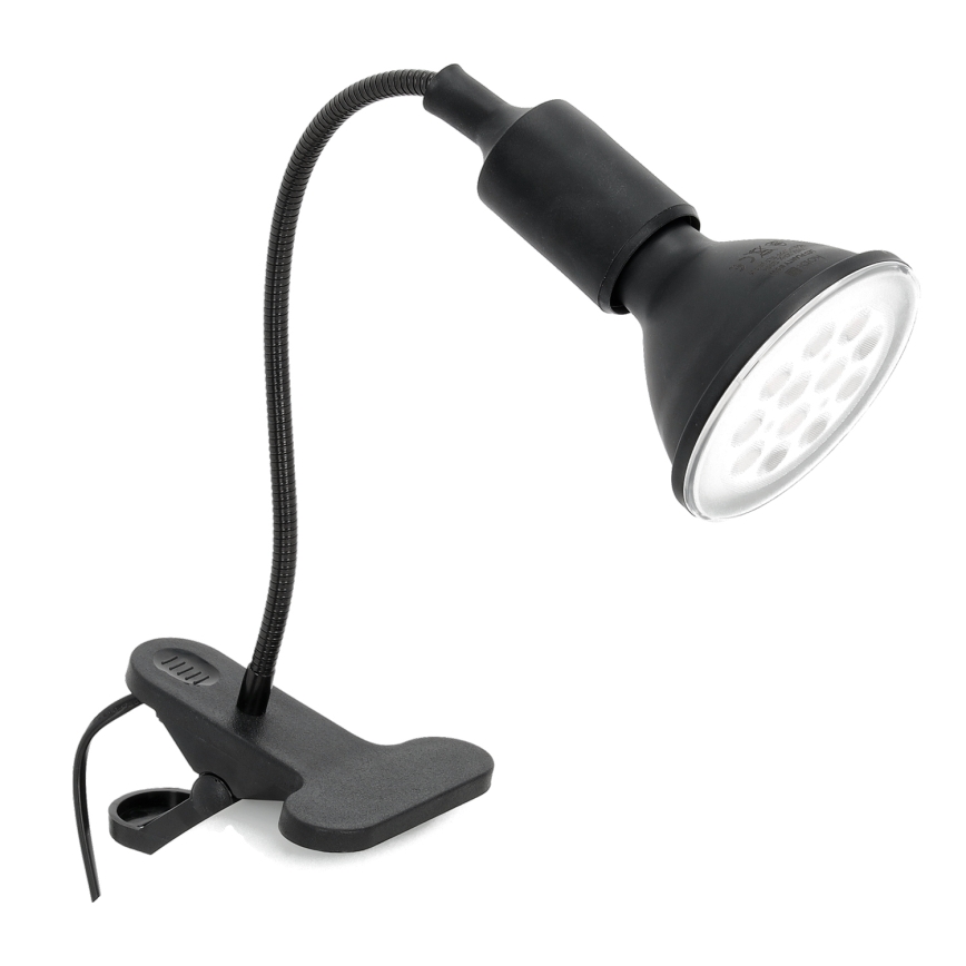 Fleksibilna stona lampa sa štipaljkom CLIP 1xE27/30W/230V crno