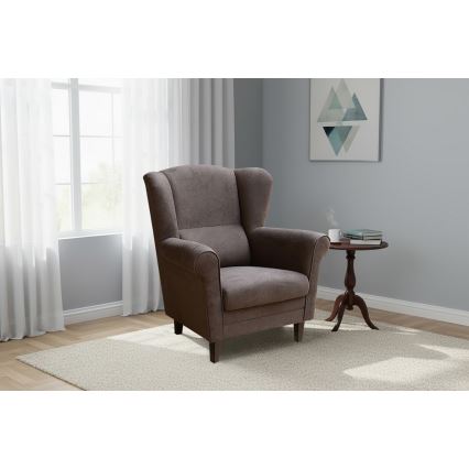 Fotelja ušak GALA tamno braon