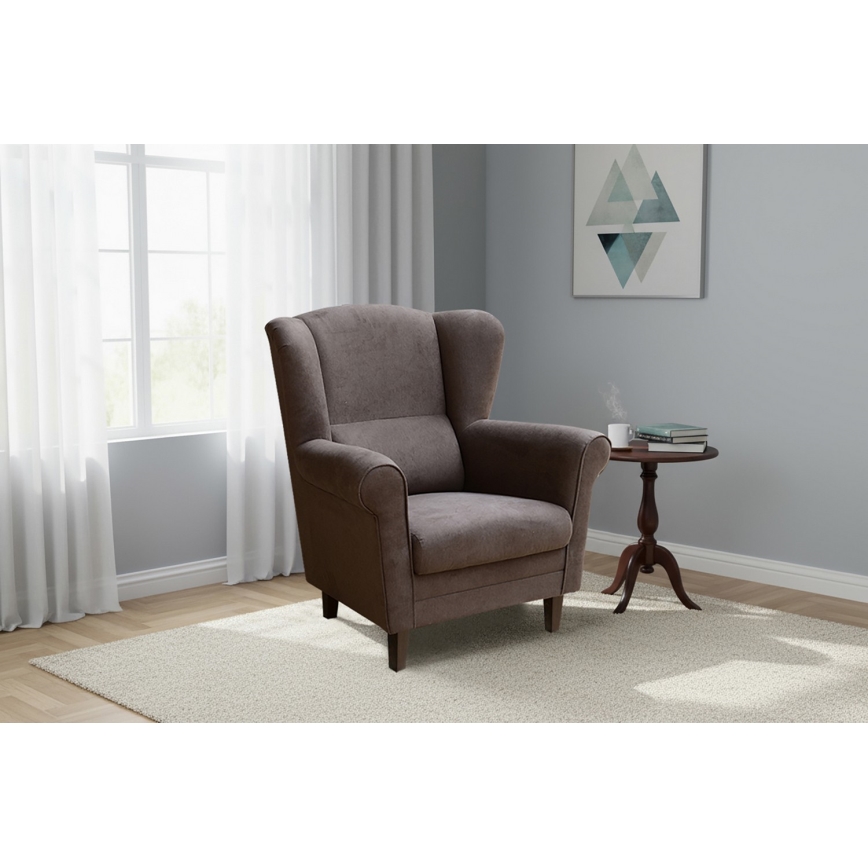 Fotelja ušak GALA tamno braon