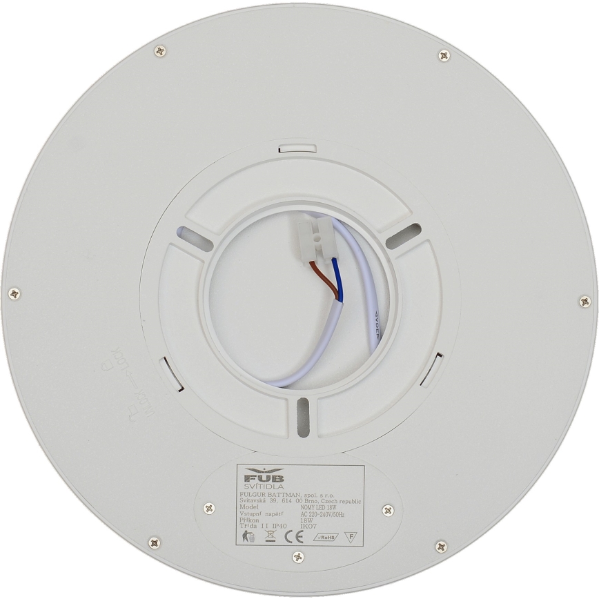 Fulgur 41810 - LED Plafonjera NOMY LED/18W/230V 3000/4000/6000K IP40 pr. 23 cm bela