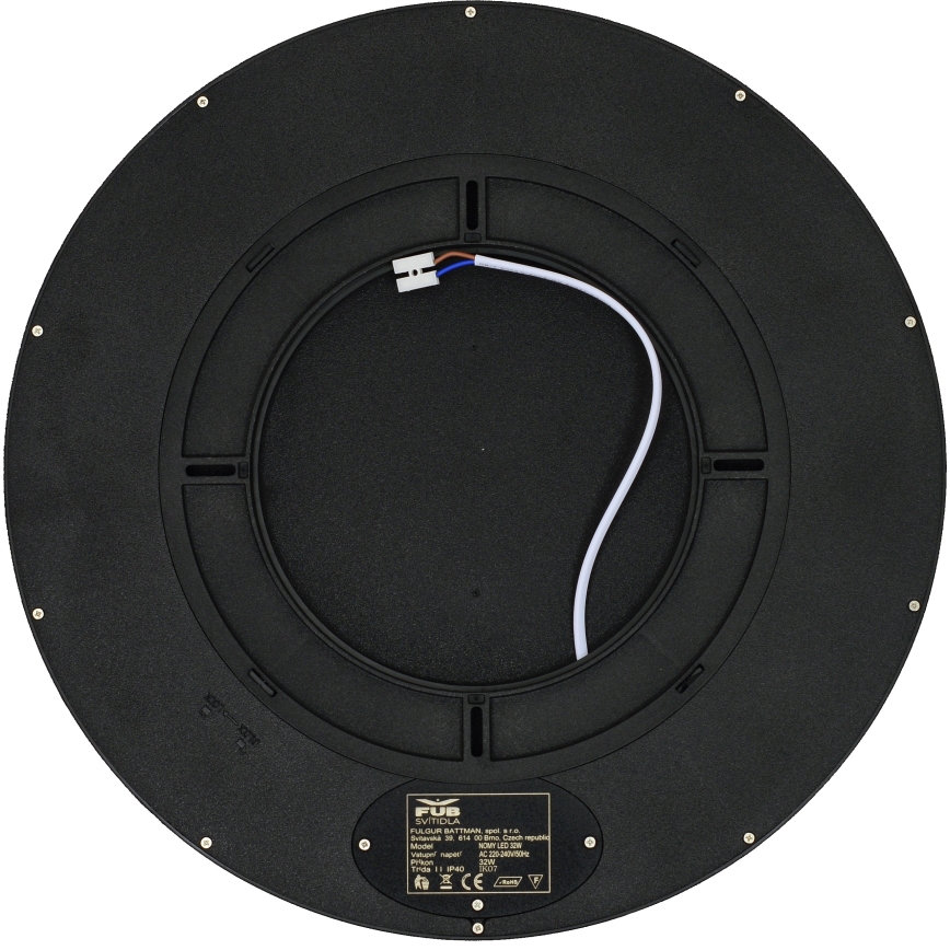 Fulgur 41813 - LED Plafonjera NOMY LED/32W/230V 3000/4000/6000K IP40 pr. 40 cm crno