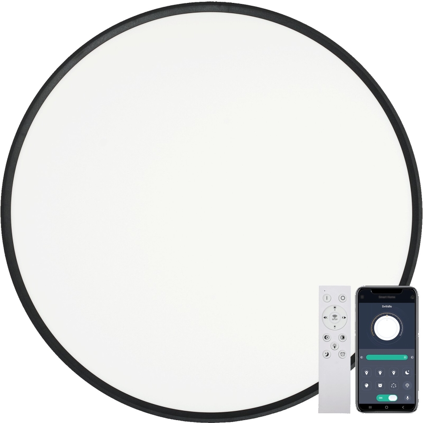Fulgur s-43042 - LED prigušiva stropna svetiljka NOMY-RC LED/50W/230V, 3000/4000/6500K, prečnika 60 cm, IP40, crna + daljinski upravljač