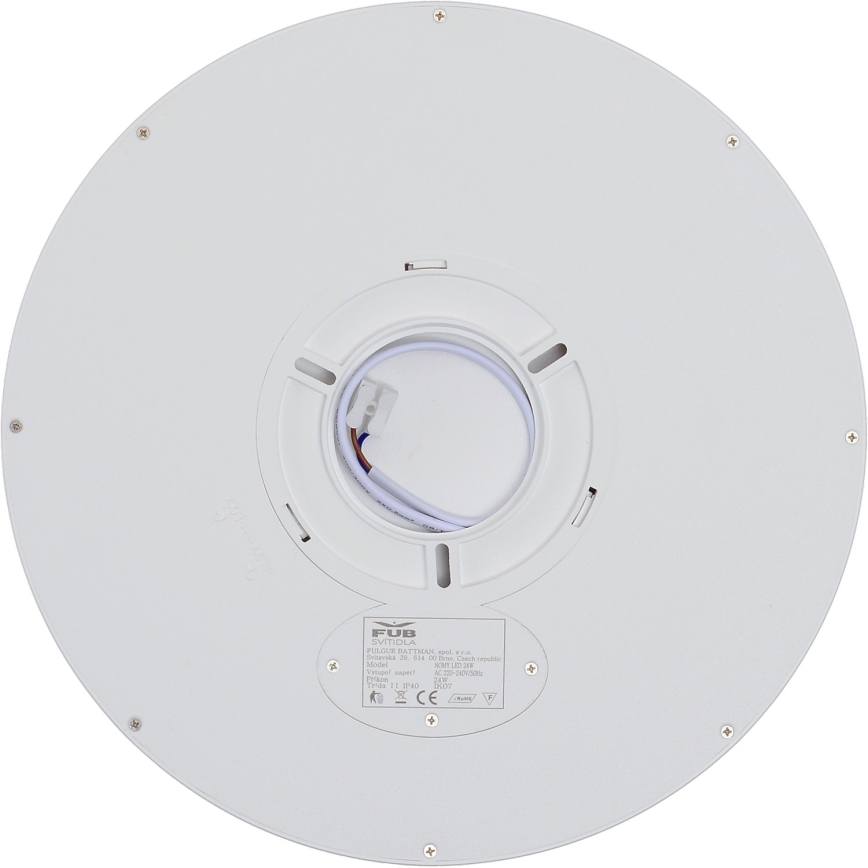 Fulgur sa-42586 - LED Plafonjera sa senzorom pokreta NOMY-S LED24W/230V 3000/4000/6000K IP40 pr. 30 cm bela