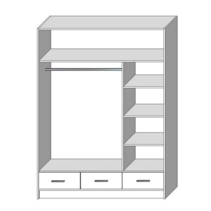 Garderobni ormar sa ogledalom SANNA 150x215 cm, hrast sonoma