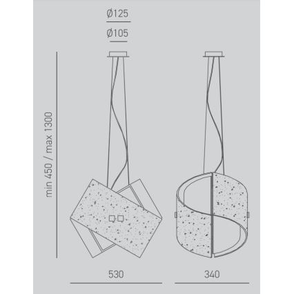 Gea Luce CAMILLA S G arg - Luster na sajli CAMILLA 2xE27/70W/230V srebrno
