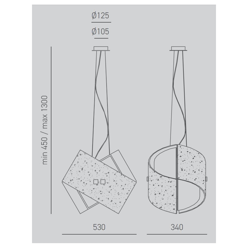 Gea Luce CAMILLA S G arg - Luster na sajli CAMILLA 2xE27/70W/230V srebrno
