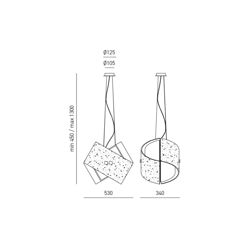 Gea Luce CAMILLA S G arg - Luster na sajli CAMILLA 2xE27/70W/230V srebrno