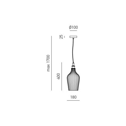 Gea Luce CLEOFE S/12 A - Luster na sajli CLEOFE 1xE27/60W/230V pr. 18 cm