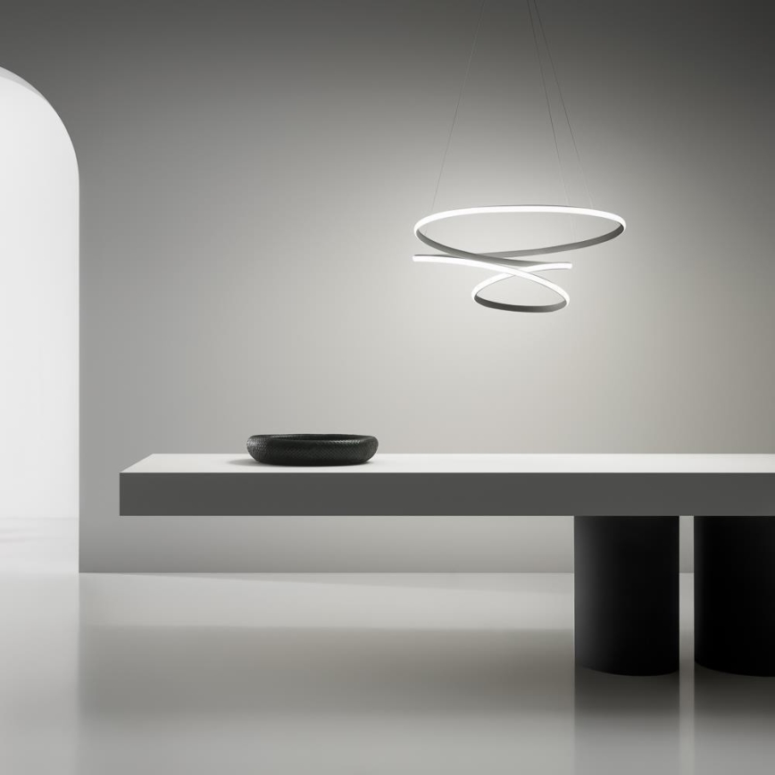 Gea Luce DIVA S P TITANIO - LED Prigušivi luster na sajli DIVA LED/43W/230V antracit