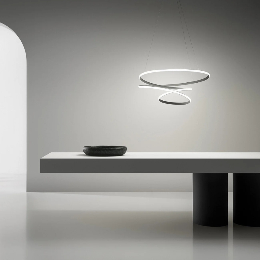 Gea Luce DIVA S/S TITANIO -  LED Prigušivi luster na sajli DIVA LED/80W/230V sivo