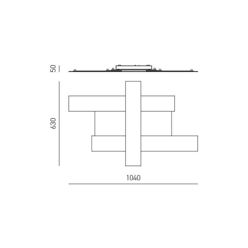 Gea Luce DOHA P G N - LED Plafonjera DOHA LED/50W/230V 104 cm crno
