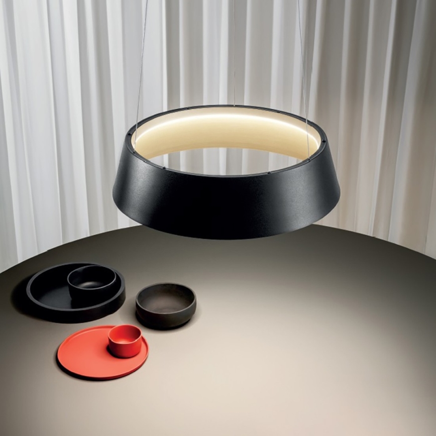Gea Luce JULIETTE S N - LED Prigušivi luster na sajli JULIETTE LED/50W/230V crno/zlatna