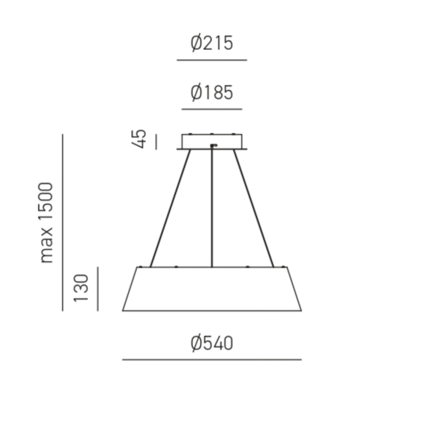 Gea Luce JULIETTE S N - LED Prigušivi luster na sajli JULIETTE LED/50W/230V crno/zlatna