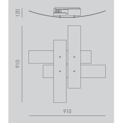 Gea Luce LARA P G arg - Plafonjera LARA 4xE27/52W/230V 91 cm srebrno