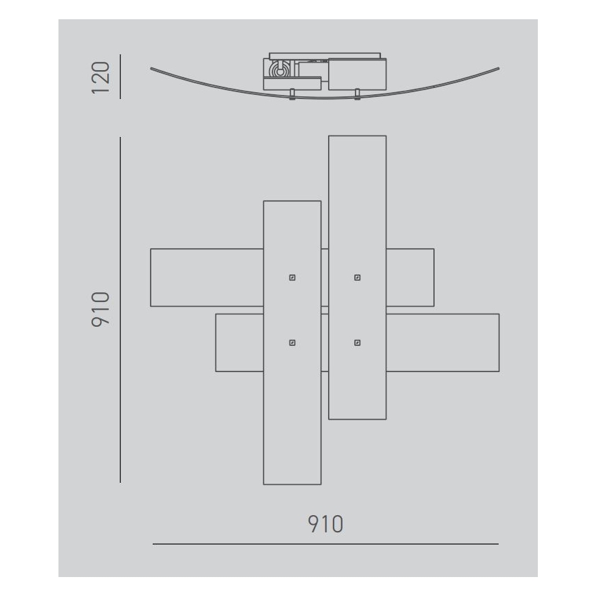 Gea Luce LARA P G arg - Plafonjera LARA 4xE27/52W/230V 91 cm srebrno