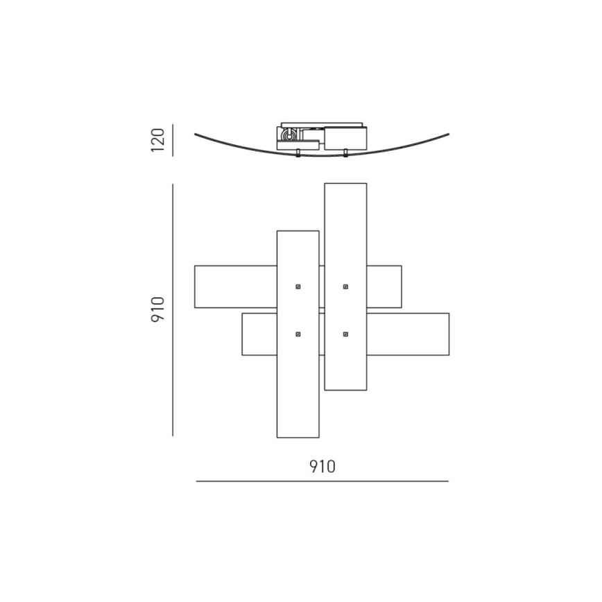 Gea Luce LARA P G arg - Plafonjera LARA 4xE27/52W/230V 91 cm srebrno
