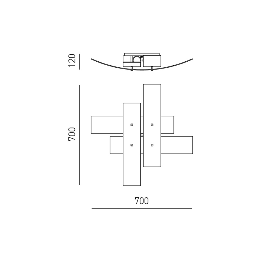 Gea Luce LARA P M arg - Plafonjera LARA 2xE27/70W/230V 70 cm srebrno
