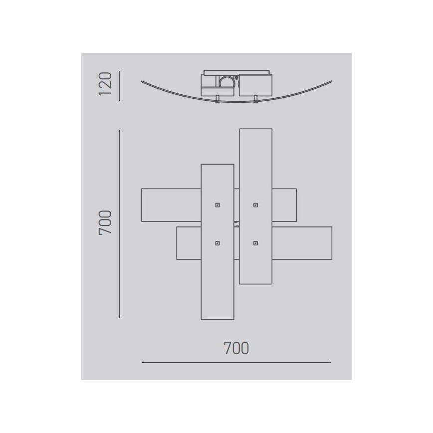 Gea Luce LARA P M oro - Plafonjera LARA 2xE27/70W/230V 70 cm zlatna