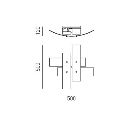 Gea Luce LARA P P oro - Plafonjera LARA 2xE27/52W/230V 50 cm zlatna
