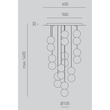 Gea Luce SFERA S10 G - Luster na sajli SFERA 10xG9/28W/230V
