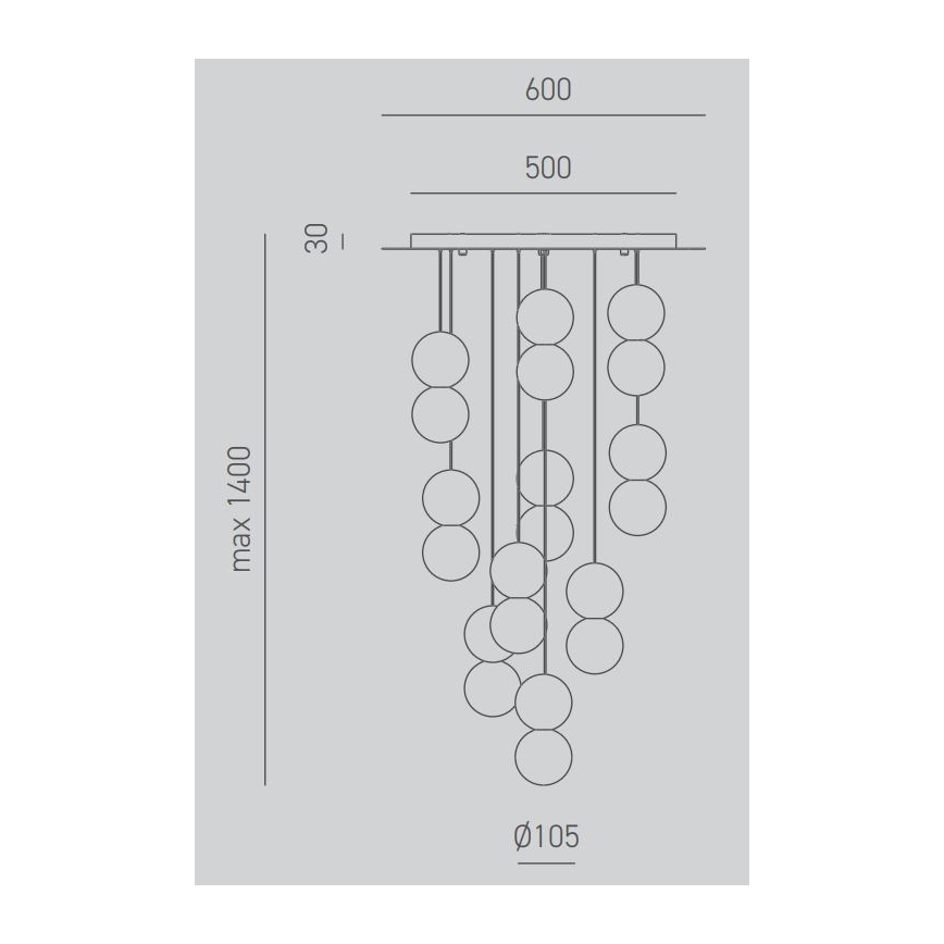 Gea Luce SFERA S10 G - Luster na sajli SFERA 10xG9/28W/230V