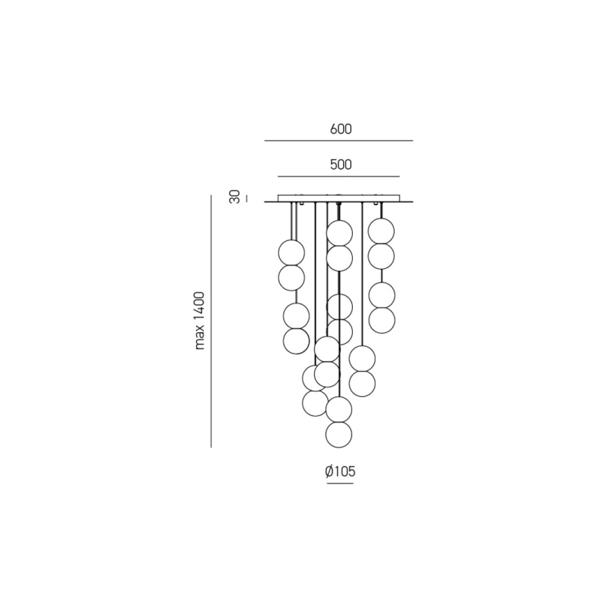 Gea Luce SFERA S10 G - Luster na sajli SFERA 10xG9/28W/230V