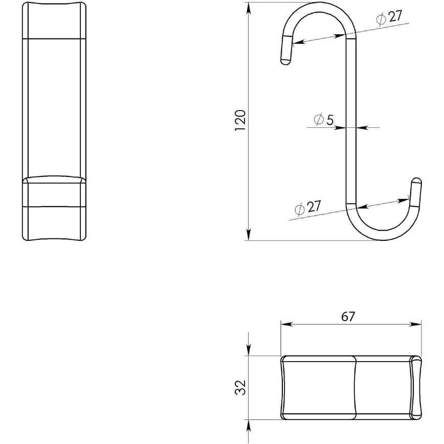 Gedy - Kuka za radijator sjajni krom/termoplastika