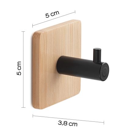 Gedy - Samolepljivi držač za peškire HIMALAYA crna/bambus