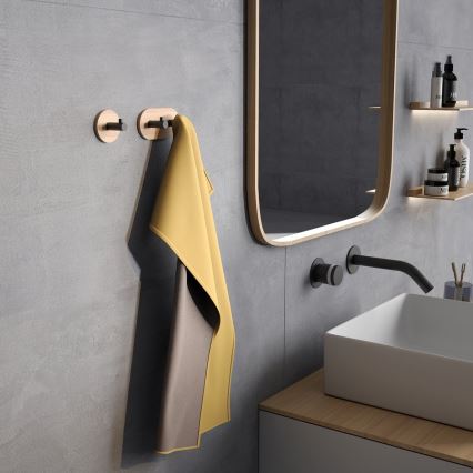 Gedy - Samolepljivi zidni držač za peškire HIMALAYA crna/bambus