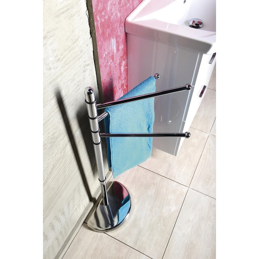 Gedy - Stalak sa držačem za peškire HIBISCUS 90,5 cm, sjajni hrom