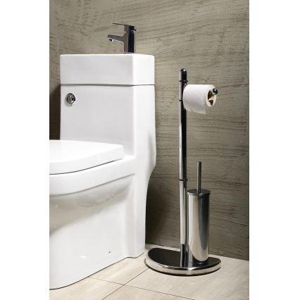 Gedy - Stalak za toalet papir i WC četku HIBISCUS sjajni krom