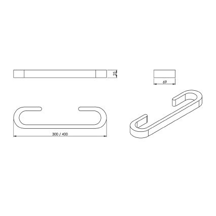 Gedy - Zidni držač za peškire HIMALAYA 7x40 cm bambus/smeđa