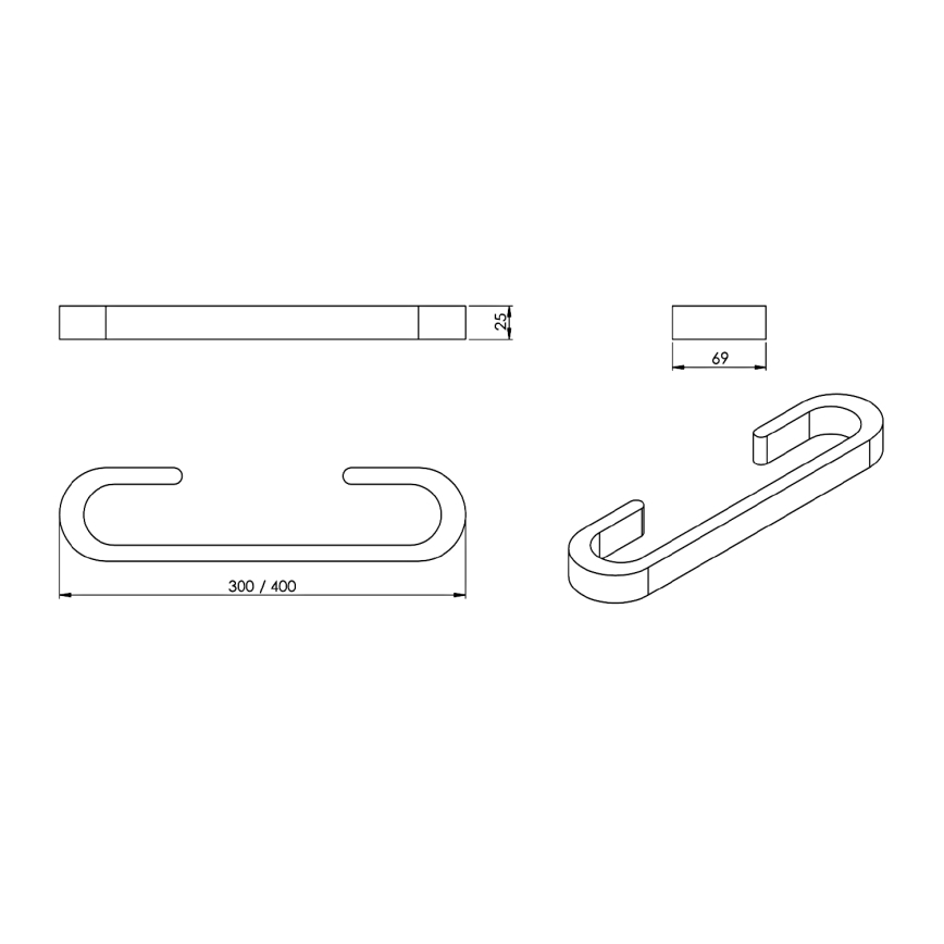 Gedy - Zidni držač za peškire HIMALAYA 7x40 cm bambus/smeđa