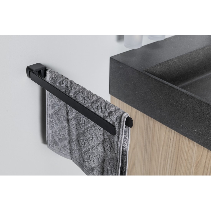 Gedy - Zidni držač za peškire rotirajući PIRENEI 36 cm matirana crno