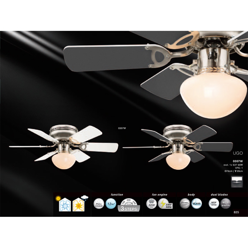 Globo - Plafonski ventilator 1xE27/60W/230V