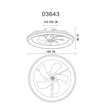 Globo - LED Prigušivi plafonski ventilator LED/40W/230V 3000-6500K + Daljinski upravljač