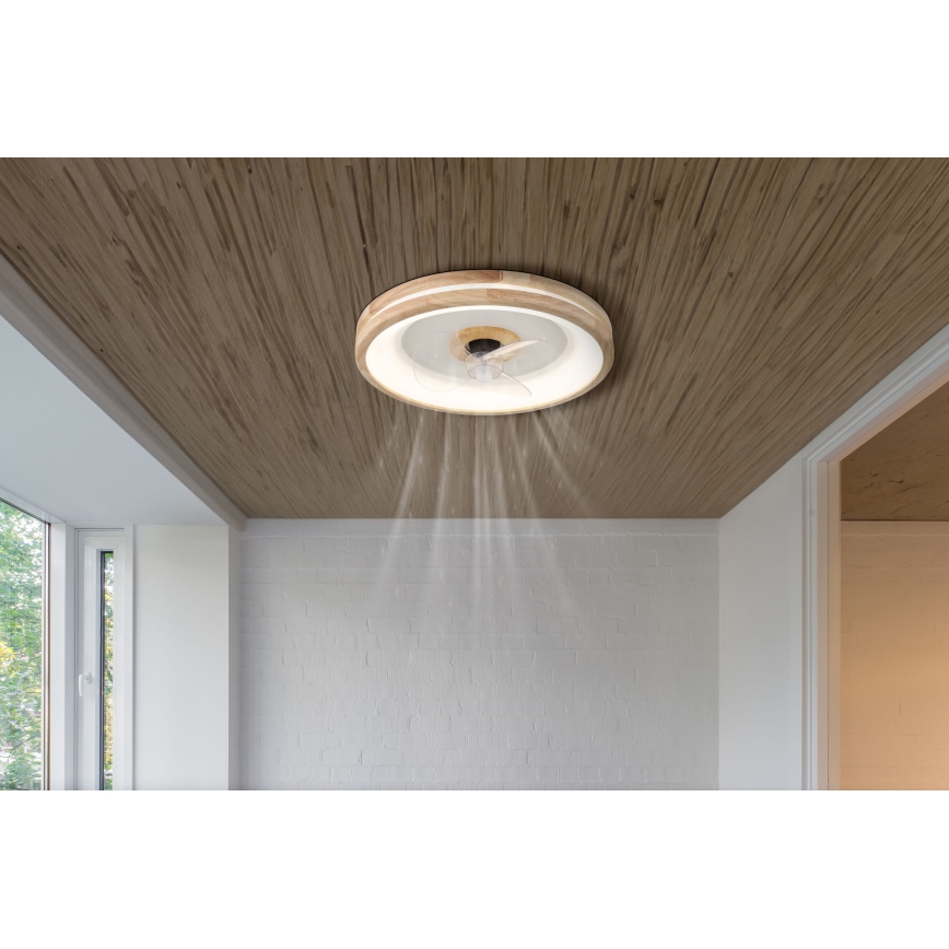 Globo - LED Prigušiva plafonjera sa ventilatorom LED/30W/230V 2700-6500K braon + Daljinski upravljač