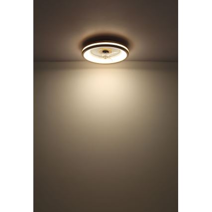 Globo - LED Prigušiva plafonjera sa ventilatorom LED/30W/230V 2700-6500K braon + Daljinski upravljač