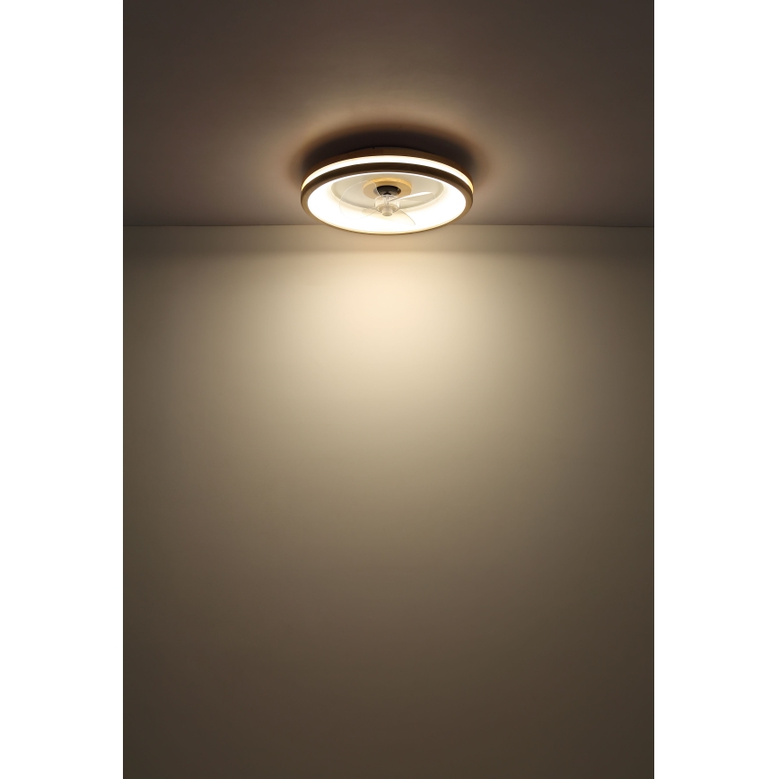 Globo - LED Prigušiva plafonjera sa ventilatorom LED/30W/230V 2700-6500K braon + Daljinski upravljač