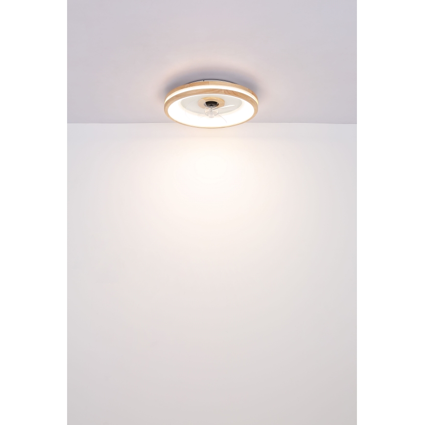 Globo - LED Prigušiva plafonjera sa ventilatorom LED/30W/230V 2700-6500K braon + Daljinski upravljač