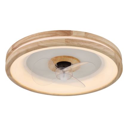Globo - LED Prigušiva plafonjera sa ventilatorom LED/30W/230V 2700-6500K braon + Daljinski upravljač
