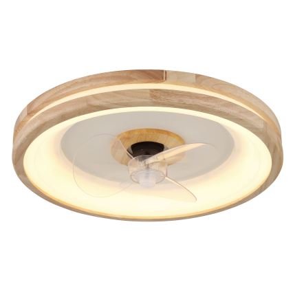 Globo - LED Prigušiva plafonjera sa ventilatorom LED/30W/230V 2700-6500K braon + Daljinski upravljač