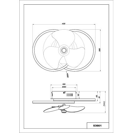 Globo - LED Prigušivi plafonski ventilator LED/24W/230V 2700-6500K + Daljinski upravljač
