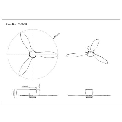 Globo - LED prigušiva plafonski ventilator LED/20W/230V 3000-6500K + daljinsko upravljanje